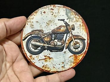 perde aksesuar: Retro motosiklet temalı dairəvi altlıqlar (koasterlər) – 9 ədəd dəst — 9