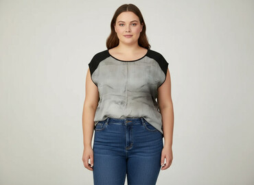 bluzki damskie z dłuższym tyłem: Women's blouse, size 4XL