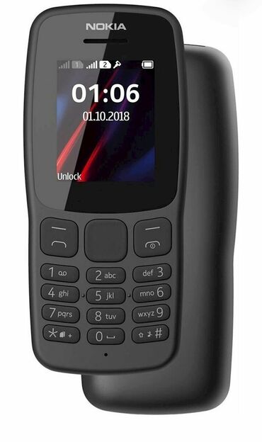 nokia 3110 mini: Nokia 106, rəng - Qara, Zəmanət, Düyməli, İki sim kartlı