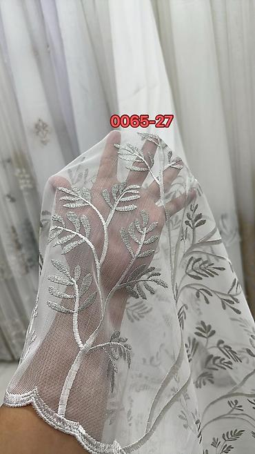 balkonlar: Model 0065 tül pərdə kumaşı - Material: şəffaf, yüngül tull tül - — 5