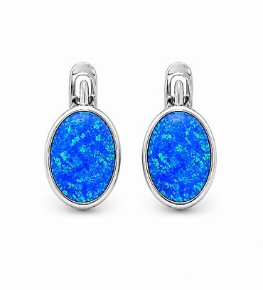 серебро янтар: Серьги Blue Opal из серебра 925 — ADAMANT - Артикул: 14134 - — 2
