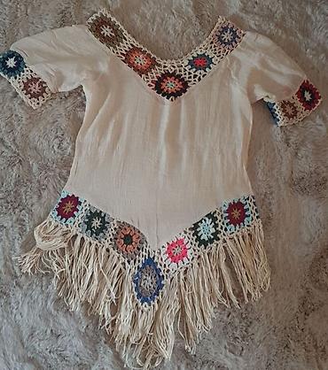 ergee marka: Bež boho tunika za plažu ukrašena je šarenim heklanim motivima i — 1
