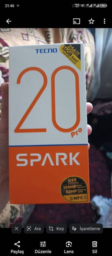 20 manatlıq telefonlar: Tecno Spark 20 Pro, 256 GB, rəng - Mavi