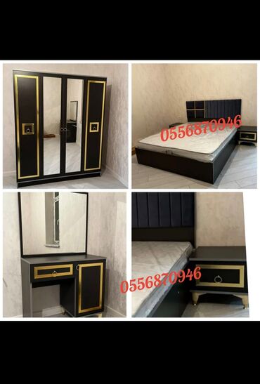 Yataq otağı dəstləri: İkinəfərlik çarpayı, Dolab, 2 tumba, Azərbaycan, Yeni — 5