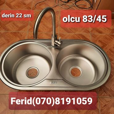 Mətbəx çanaqları: Qabyuyan moykalar nerjavika paslanmayan. leke saxlamayan. derin — 2