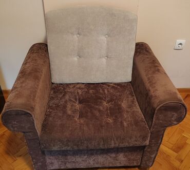 fotelja strechy: Textile, color - Brown, Used