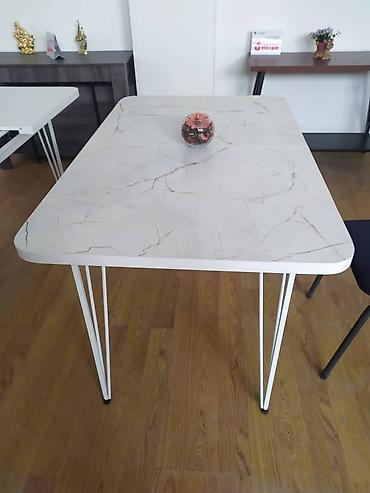 study table: Стол "Бабочка" с металлическими ножками Длина: 130/190 см Ширина: 80 — 10