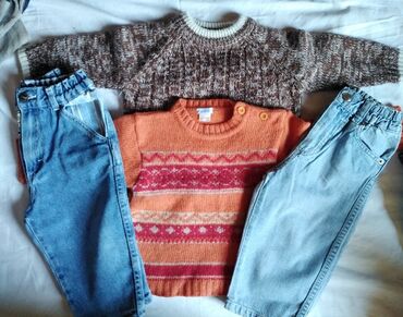 Paketi dečije odeće: Paket: Džemperi, Farmerke, Za dečake, uzrast: 9-12 meseci — 2