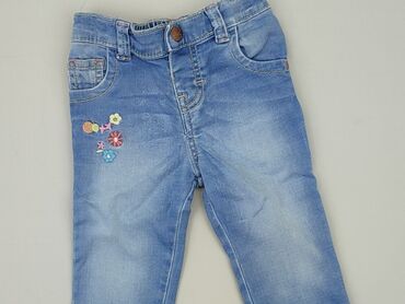 jeansy mom z wysokim stanem: Spodnie jeansowe, F&F, 3-6 m, stan - Dobry