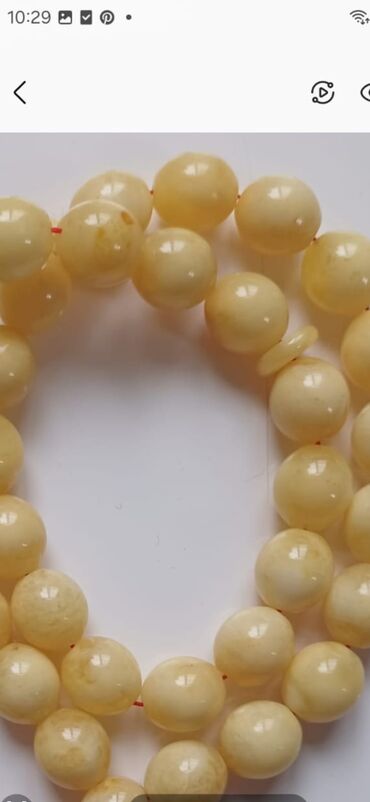 Təsbehlər: Süd rəngli kəhrəba muncuqlardan hazırlanmış təsbeh 100% təbii,bütöv — 5