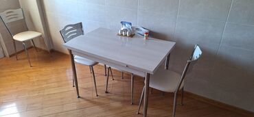 kuxna stol stul: Для кухни, Б/у, Раскладной, Квадратный стол, 4 стула