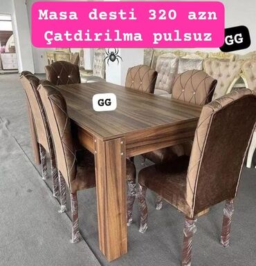 стол для конференций: Для гостиной, Новый, 6 стульев