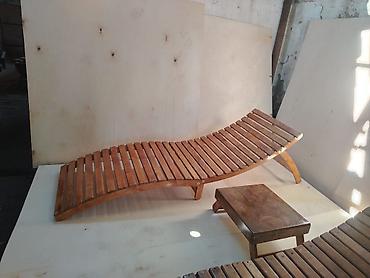 kohne mebel: Taxta şezlong – bağ, teras, hovuz kənarı və spa üçün - Material: tam — 3