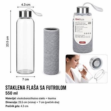 KMT Staklena šolja prekrivena sivom tkaninom 2407981 - Kategorija