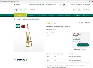 Stilski postamenti: Drvena slikarska štafelaja – ars nova Akademiestaffelei 137 - Tip — 2