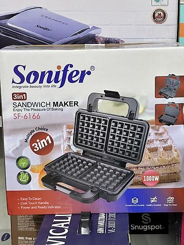 Сэндвич-мейкер Sonifer SF-6166 3-в-1, 1000 Вт Многофункциональный at lalafo.kg Сэндвич-мейкер Sonifer SF-6166 3-в-1, 1000 Вт Многофункциональный