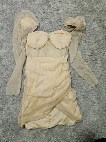 kratka haljina bez rukava: S (EU 36), bоја - Bež, Dugih rukava