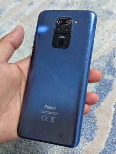 телефон х2: Xiaomi, Redmi Note 9, Б/у, 128 ГБ, цвет - Синий, 2 SIM