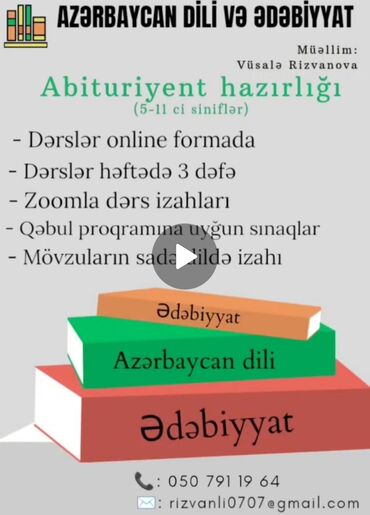 iş elanları kişi üçün: Azərbaycan dili və ədəbiyyat hazırlığı əyani və onlayn şəkildə