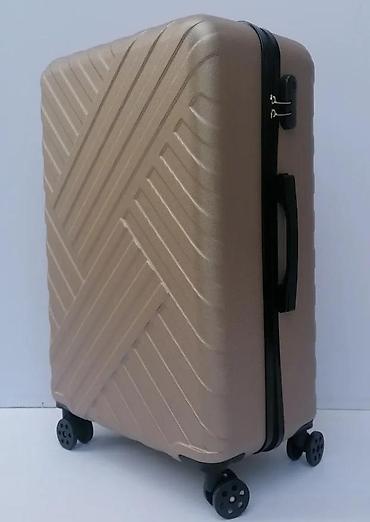 Putni koferi i torbe: Tvrdi kofer na točkićima – zlatno/bež boja - Materijal: čvrsta ABS — 9