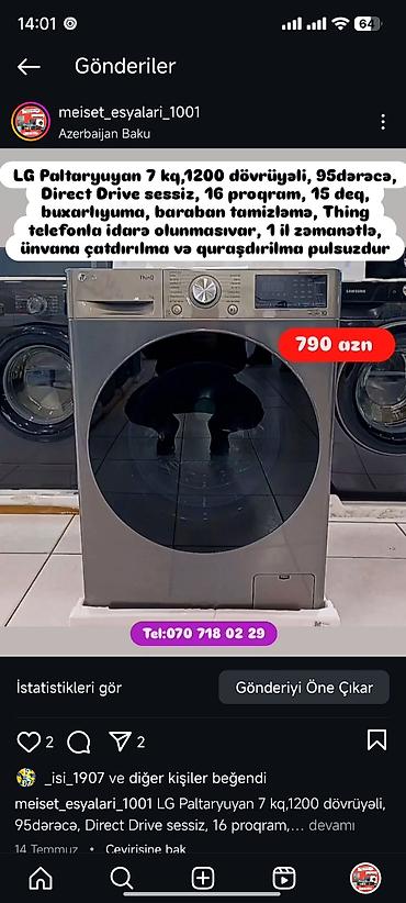 Paltaryuyan maşınlar: Paltaryuyan Anbardan satiş.Qimətlər aşagida qeyd olunub.Ünvana — 125