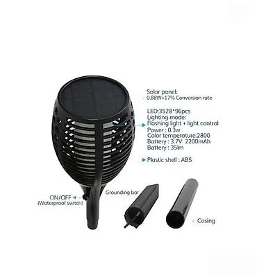 Baštenska rasveta: Solarna LED baštenska baklja – efekat treperave vatre - Dekorativna — 11