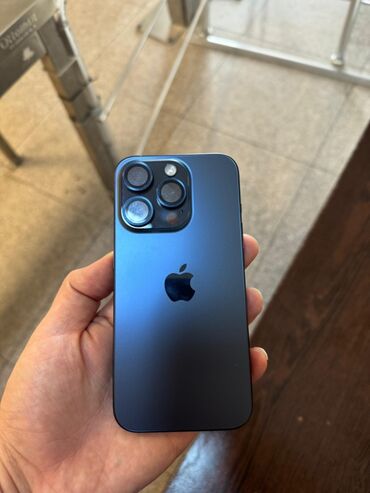 telefon alqi satqisi: IPhone 15 Pro, 256 GB, Mavi, Zəmanət, Simsiz şarj, Face ID