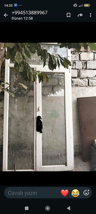 PVC şüşəli qapı-pəncərə bloku - Material: ağ rəngli PVC profil -