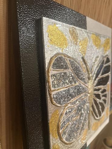 ağ şekil: Thein_art müellif işitam el işi dekorativ tablo - Mövzu: Kəpənək - — 3