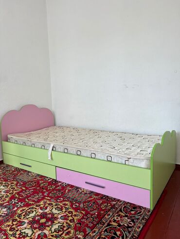 каркас кровати: Односпальная кровать, Для девочки, Для мальчика, Б/у