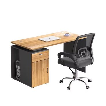 Masalar: Masaüstü iş stolu və ofis kreslosu dəsti - Minimalist dizayn