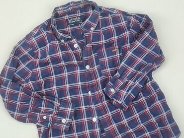 asymetryczna bluzka z długim rękawem: Shirt 4-5 years, condition - Very good, pattern - Cell, color - Blue