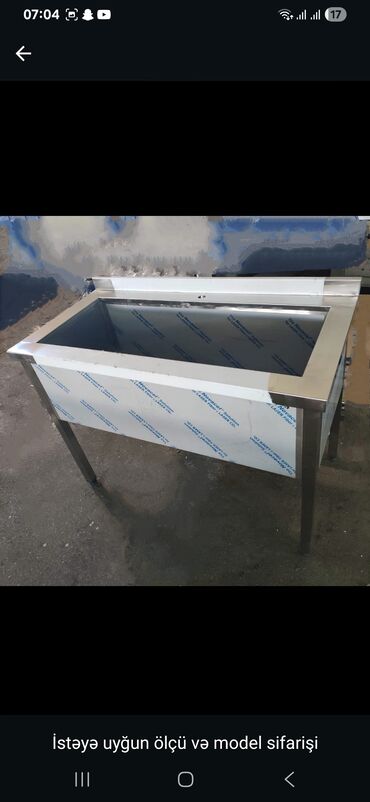 Nerjaveykalar: Paslanmayan poladdan (inox) istehsalat tipli lavabolar və iş masaları — 20