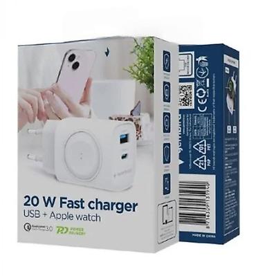 Ostali aksesoari za mobilne telefone: Gembird 20W brzi punjač – USB + Apple Watch - Zidni adapter sa — 2