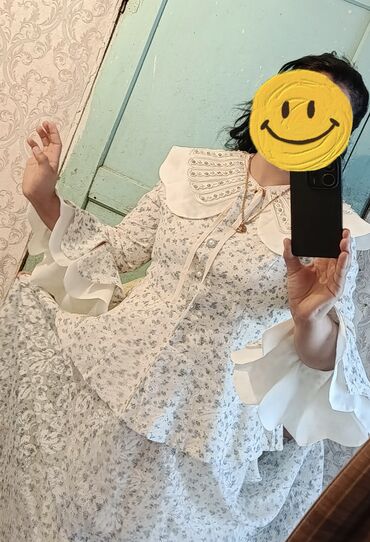 национальная одежда на прокат: Күнүмдүк көйнөк, Күз-жаз, Узун модель, Пахта, Крестьянка, M (EU 38)