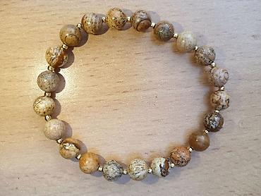glashutte satovi: Narukvica od prirodnog kamena – jaspis (picture jasper) - Elastična — 1