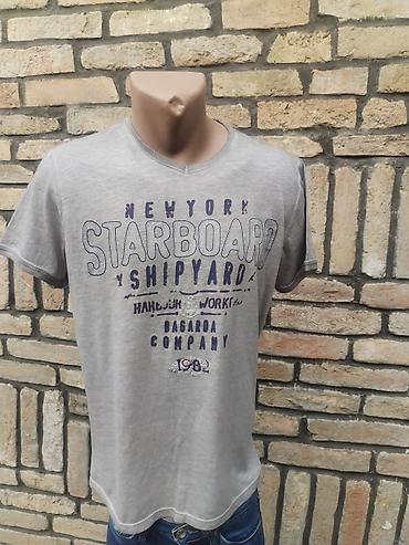 dugi john silver: Muška majica kratkih rukava, veličina L. Siva boja sa štampom napred — 1