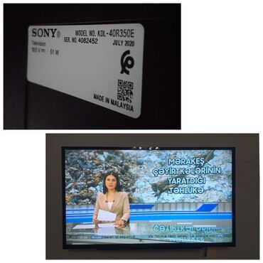 Elektronika: Sony👉Qiyməti:*250*₼anat. 102 ekrandır. Smart deyil. Təcili satılır