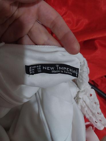Şəxsi əşyalar: Ağ rəngli, krujeva (broderie anglaise) naxışlı midi don - Üst hissə — 2