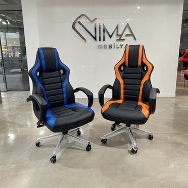 Ofis və oyun kresloları: Yeni, Təkərli, Qolları tənzimlənir, Dəri — 27