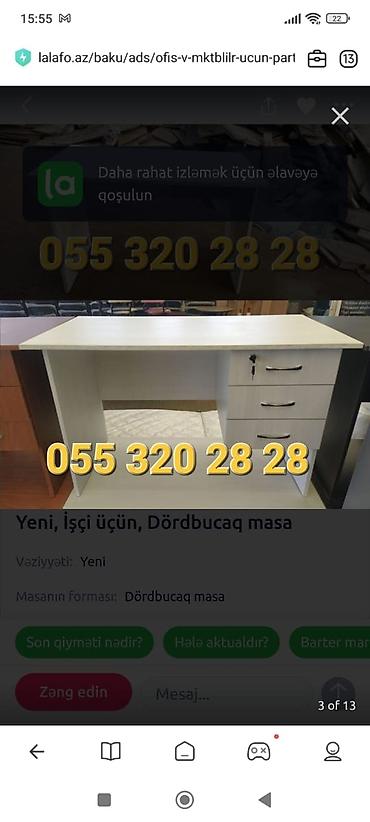 Ofis mebeli: Yeni, Müdir üçün, Dördbucaq masa — 3