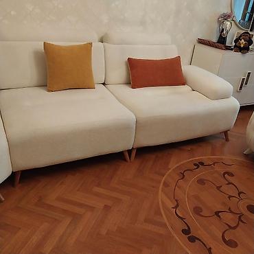 Divanlar: Məhsul: Açıq krem rəngli L formalı künc divan Təsvir: - Müasir — 2