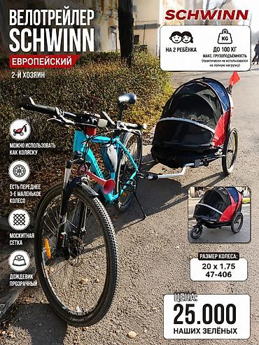 велоколяски детские: Велотрейлер SCHWINN, европейский. - Вместимость: до 2 детей - — 1
