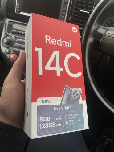 Redmi: Redmi, Redmi 14C, Новый, 128 ГБ, цвет - Черный, 1 SIM, 2 SIM, eSIM