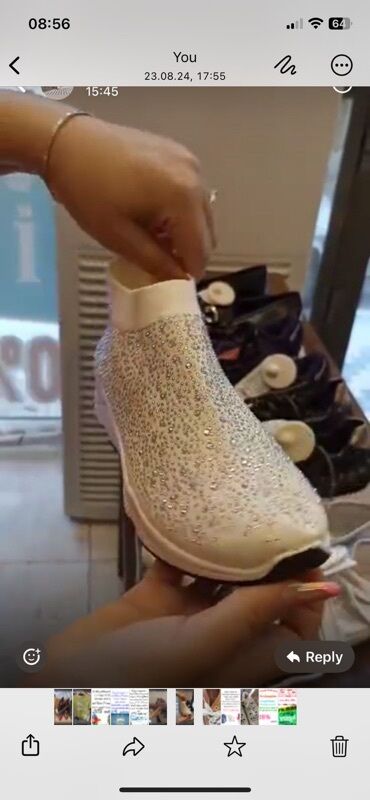 женские слипоны на высокой подошве: Məhsul: Qadın idman ayaqqabısı – daşlı “socks-sneaker” model - Rəng
