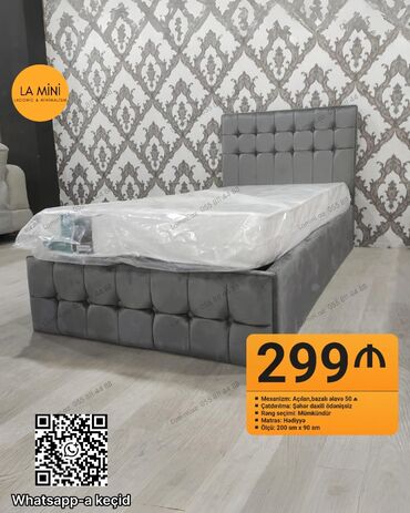 Divan və masa dəstləri: Təknəfərlik çarpayı, Bazalı, Matras ilə