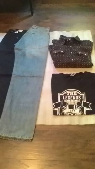 Ostala muška odeća: Paket odeće za samo 5 evra orprilike m veličina. nove crne pantalone — 1