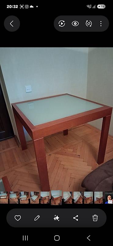 masa desti ikinci el: Qonaq masası, İşlənmiş, Açılan, Taxta, Kvadrat masa — 2