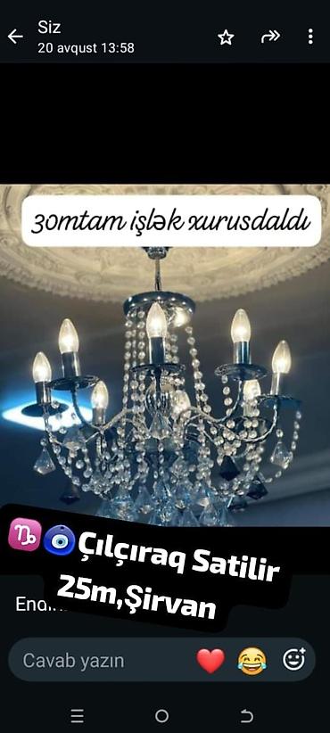 matras ustu dosək: Çılçıraq, 6 lampa, Xrustal — 1