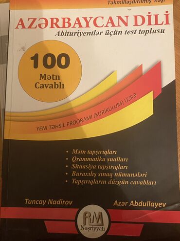 9 cu sinif riyaziyyat test toplusu pdf: RM Azərbaycan dili Abituriyentlər üçün test toplusu.Üzerinde